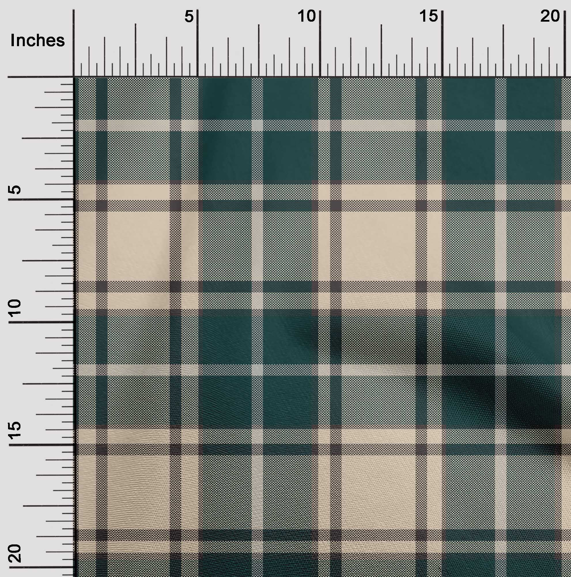 oneOone Georgette Viscose Dark Teal Blue Fabric Check Plaid Craft Projects Decor Fabric Printed By The Yard 42 Inch Wide