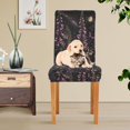 thumbnail image 4 of Yayeee 2 Pack Dining Chair Covers Stretch Parson Chairs Slipcovers Seat Protector, Dark Gothic Floral, 4 of 6