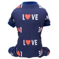 thumbnail image 2 of HonestMatter Dog Jumpsuit Pet Pajamas Warm Puppy Jumpsuit Cotton Blend Winter Outfit for Small Dogs Cats Love Print Blue XL, 2 of 9