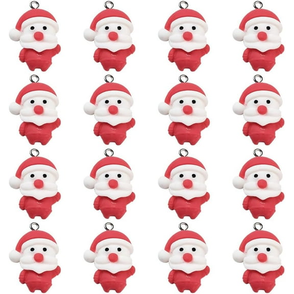 1 Box 30Pcs Santa Claus Charms Christmas Resin Charm Bulk Winter Xmas Theme Scrapbooking Cabochons Cute Red Holiday Charms for Jewelry Making Charms Earring Necklaces Bracelets DIY Crafts for diy