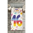 thumbnail image 3 of Ambesonne Colorful Quilted Bedspread Set 2 Pcs, Teen Celebration, Twin Size, Multicolor, 3 of 3