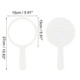 thumbnail image 2 of 1 Pc Women Diamond Pattern Round Large Cosmetic Mirror for Vacation White ABS Aluminum Mirror, 2 of 3