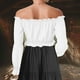 thumbnail image 5 of Camisas para mujer,Blusa renacentista para mujer, manga larga, hombros descubiertos, fruncida, 100 % poliéster, ideal para otoño, invierno y primavera, sopatenor, 5 of 8