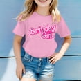 thumbnail image 2 of Landzoo One Children's Casual Letter Pattern Print Multicolor Round Neck Short Sleeves Cute Breathable Cozy Girls Tops, 2 of 4