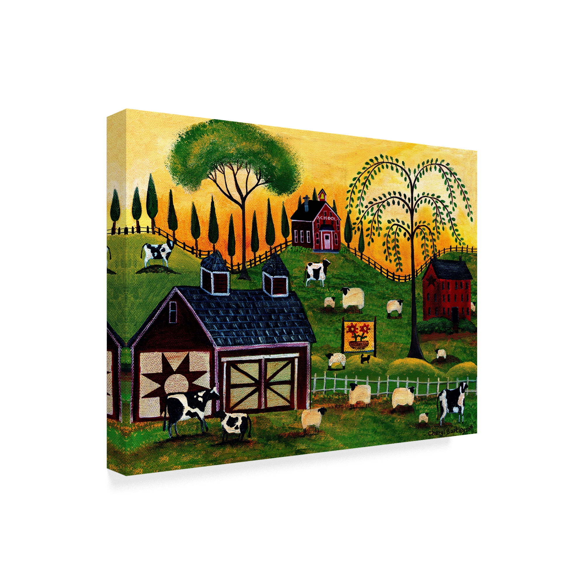 Trademark Fine Art 'Sunrise Pastures' Canvas Art by Cheryl Bartley