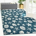 thumbnail image 6 of BNM Nautical Seashells Starfish Coastal Rug, 5' x 8', Navy Blue, 6 of 6