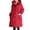 Brick Red, variant on Women's Lightweight Casual Jacket Outdoor Work Coat with Zip Front and Hooded Style for Spring Fall Layering Comfortable Loose Fit Dark Purple XXXL