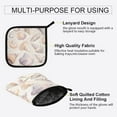 thumbnail image 3 of Yayeee Oven Mitts and Pot Holder Set of 2 Heat Resistant Kitchen Gloves Baking Hot Pad, Orange Watercolor Seashells, 3 of 5