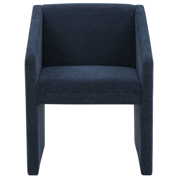 SAFAVIEH Couture Liandra Contemporay Linen Solid Dining Armchair, Navy
