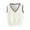 01 White, variant on Boys and Girls Cable Diamond Sleeveless Vest, V Neck Contrast Strip Edge Knitted Gilet, Light Blue, School Daily Layering Party Top