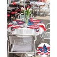 thumbnail image 5 of Outdoor Tablecloth with Umbrella Hole for Patio/Picnic/Party/Camping, Patriotic USA Flag Waterproof Table Cloth Round Cover Washable, Independence Day Firework Red Striped (Dia 54"), 5 of 9