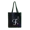 Black-Letter-f(1 Piece), variant on Black Monogram Letter A-Z Canvas Tote Bag With Zipper Pocket