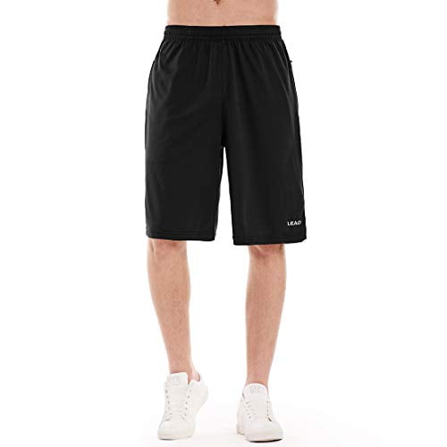 LEAO Mens Basketball Shorts with Zipper Pockets Quick Dry Loose-fit Sports Workout Running Shorts LEAO Mens Basketball Shorts with Zipper Pockets Quick Dry Loose-fit Sports Workout Running Shorts