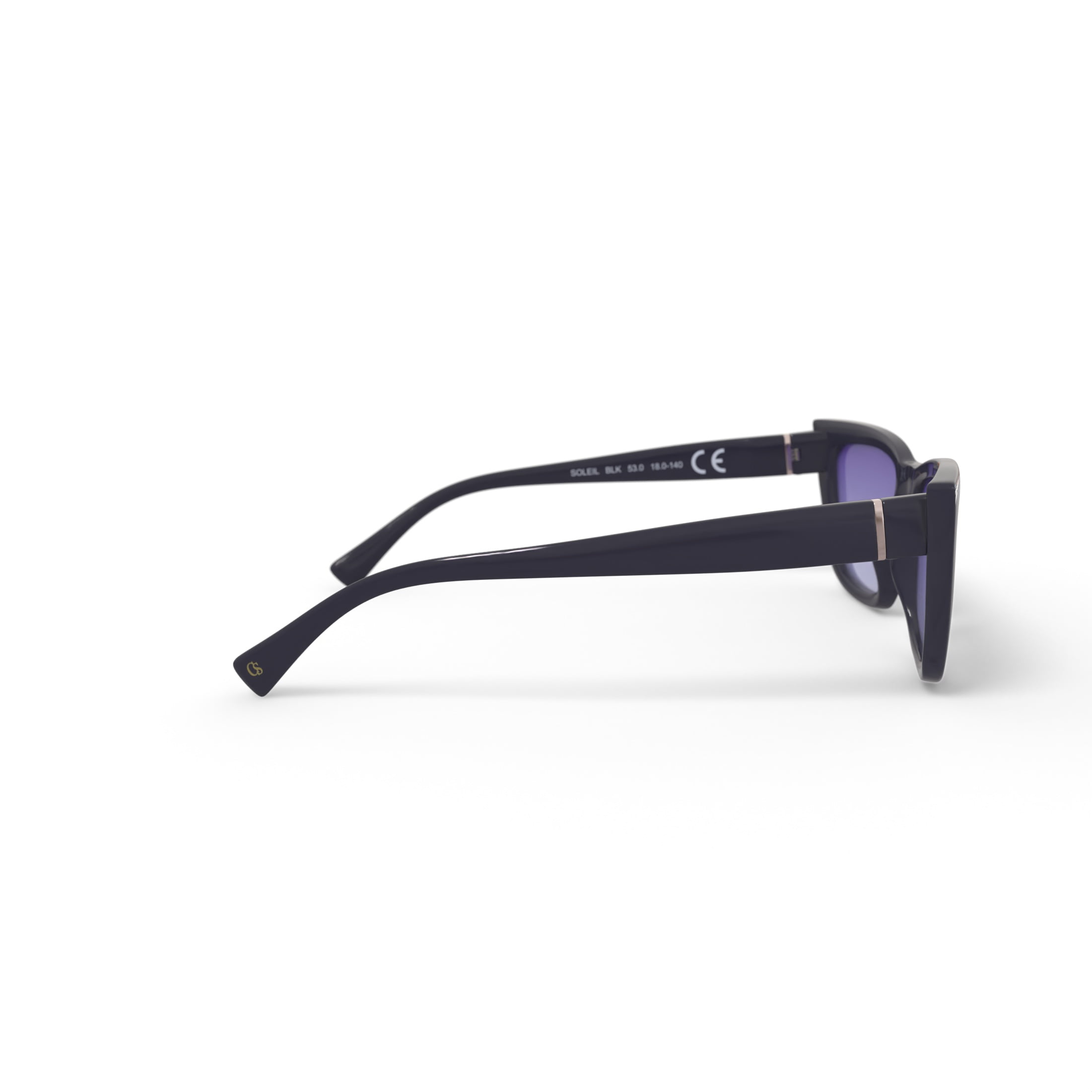 Christian Siriano Rx'able Women's Fashion Sunglasses, Soleil, Black, 53-18-140, with Case