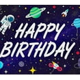 thumbnail image 4 of Outer Space Themed Happy Birthday Banner Astronaut Planets Rocket Balloons Background Party Supplies Birthday Decoration Photography Props Decorations, 4 of 7