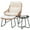 3PC/Beige, variant on Tappio 3 PCS Wicker Papasan Egg Chair, Outdoor Patio Basket Lounge Chair Indoor Oversized Egg Lounger with Thick Cushion and Table for Living Room Bedroom Balcony Porch, Beige