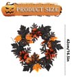 thumbnail image 3 of Halloween Wreaths for Front Door,16.5 inch Black Maple Leaves Wreath with Pumpkin,Halloween Door Wreath for Indoor Outdoor Wall Window Porch Patio Garden Farmhouse Home Party Prom Decor,Z-Black, 3 of 8