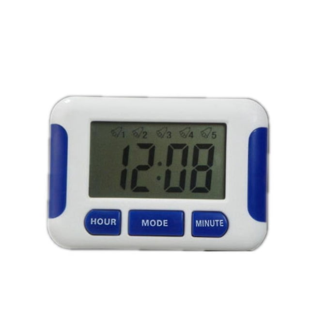 Temporizador, Alarma Recordatoria de Medicamentos Múltiples, Hasta 8 Alarmas y Temporizadores Diarios, Azul
