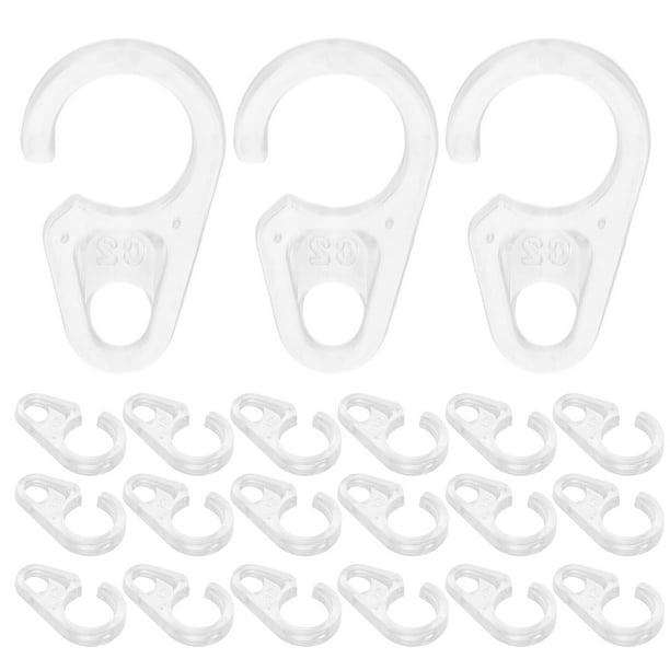50 ganchos de plástico transparente para cortina de ducha, ideales para colgar cortinas en la barra de la ventana del baño.
