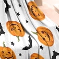 thumbnail image 3 of Halloween Pumpkin Bat Pattern Blanket,Comfortable Soft Flannel Throw Blanket,All Season,Warm Lightweight Blankets for Sofa Bed Couch Living Room Chair,50"x60", 3 of 4