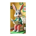 thumbnail image 1 of zhangmingg Rideau de Porte de Pâques avec Lapin Coloré Œuf Panneau de Bienvenue Suspendu pour Décorations de Fête Intérieure Extérieure, 1 of 4