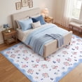 thumbnail image 2 of HIWEAVER Blue 2' x 6' Runner Area Rug for Kitchen Hallway Bedroom Washable Scalloped Bordered Floral Pattern Non Slip Indoor Throw Carpet Room Decor, 2 of 8