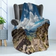 thumbnail image 4 of Venezuela Soft Flannel Fleece Throw Blanket, View from the Plateau of Roraima on the Gran Sabana, Cozy Plush for Indoor and Outdoor Use, 50" x 70", Dark Sky Blue Multicolor, by Ambesonne, 4 of 5