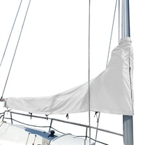SavvyCraft Waterproof Mainsail Boom Cover, Heavy Duty 600D Sailboat Mainsail Cover UV protection Weather-Resistant, Boom Length 10'-11' White