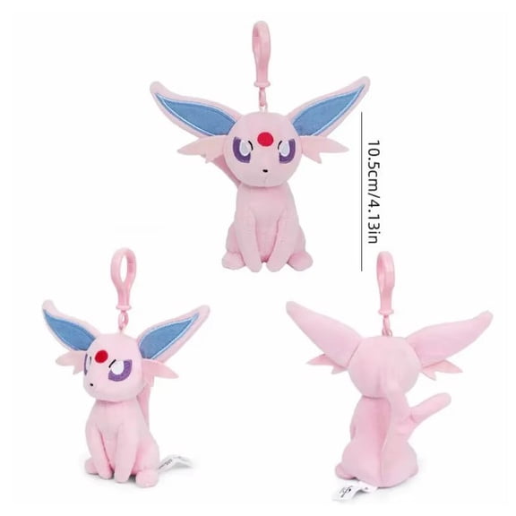 Espeon Plush Keychain Clip – 3.5” Heart Plush Toy for Kids, Bags & Gifts