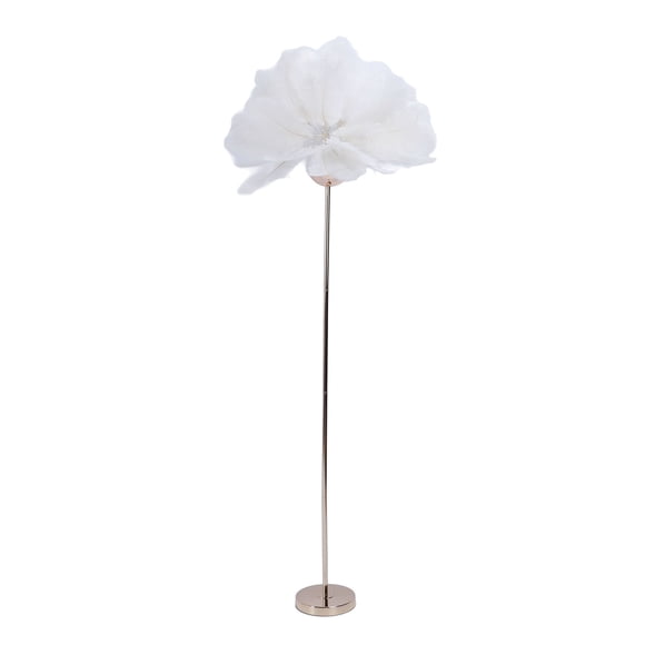 Lámpara De Pie De Plumas De Avestruz, Lámpara De Pie Decorativa Moderna Regulable Sin Niveles, Lámpara De Pie LED De 61 Pulgadas Con Diseño De Arte De Hierro Para Sala De Estar