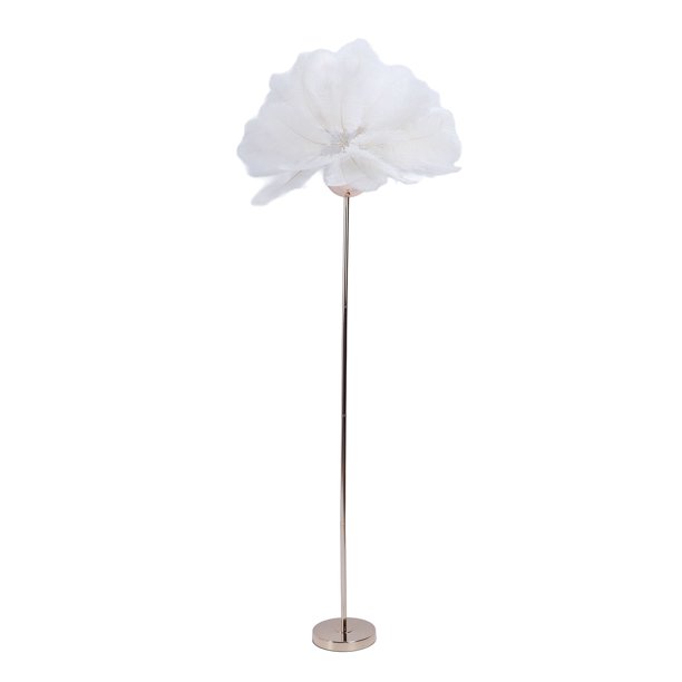 Lámpara De Pie De Plumas De Avestruz, Lámpara De Pie Decorativa Moderna Regulable Sin Niveles, Lámpara De Pie LED De 61 Pulgadas Con Diseño De Arte De Hierro Para Sala De Estar