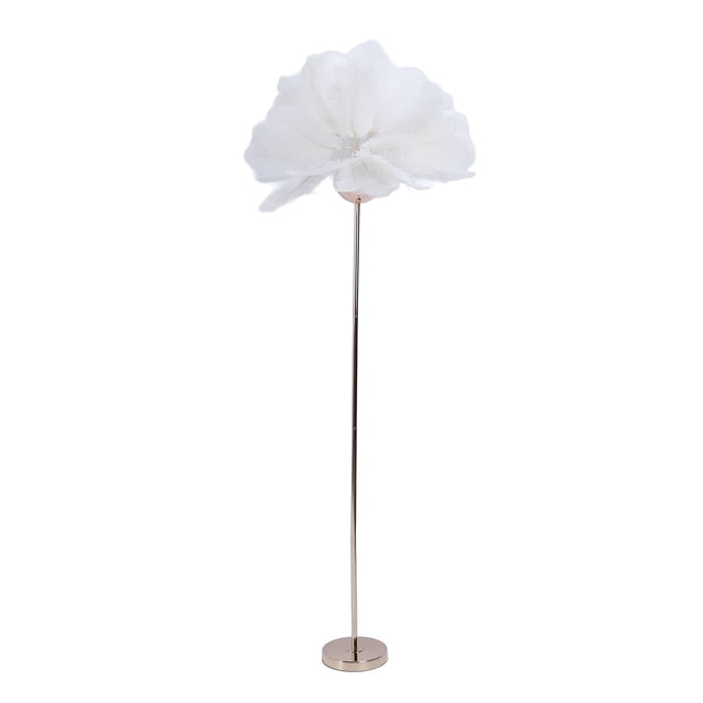 Lámpara De Pie De Plumas De Avestruz, Lámpara De Pie Decorativa Moderna Regulable Sin Niveles, Lámpara De Pie LED De 61 Pulgadas Con Diseño De Arte De Hierro Para Sala De Estar