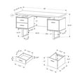 thumbnail image 3 of Monarch Specialties Computer Desk, Home Office, Laptop, Storage Drawers, 60"L, Work, Black Laminate, 3 of 4