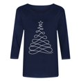 thumbnail image 4 of Women's Tunic Tops 3/4 Length Sleeve Crew Neck Christmas Printed Fall Shirts Casual Tee Blouses Fashion Clothing, 4 of 5