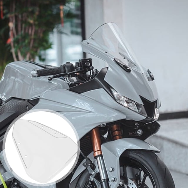 Milisten Motorcycle Accessory White Plastic Clear Windshield Front Windscreen Replacement