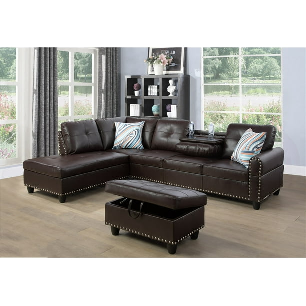 Ponliving Furniture Room Sectional Set, High Quality Leather Sectional Sofas