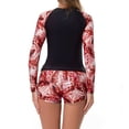 thumbnail image 7 of Amzcrzy Womens Rash Guard long sleeve Two Piece Swimsuit for Women, Floral Print Sleeves & Matching Boyleg Shorts, Upf 50+ Athletic Swimwear for Surfing Swimming, 7 of 7