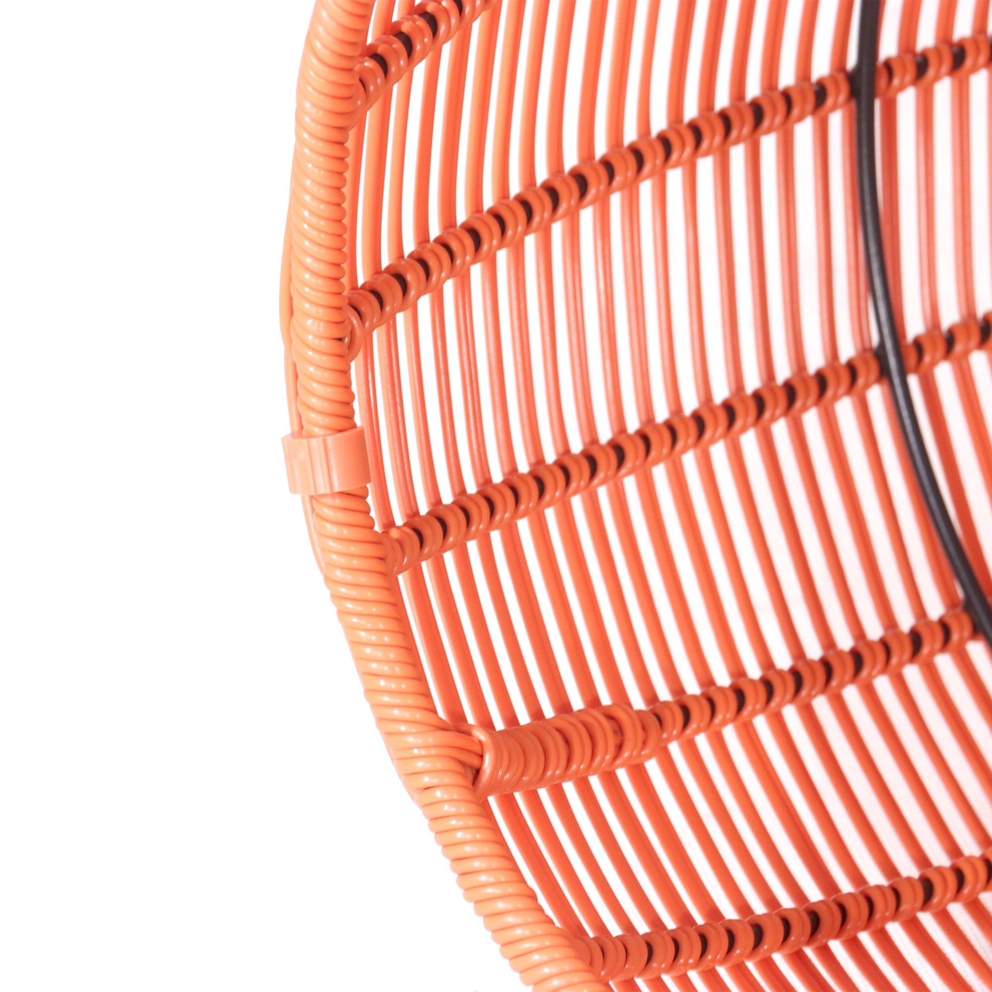 16in Wicker Outdoor Side Table - Orange