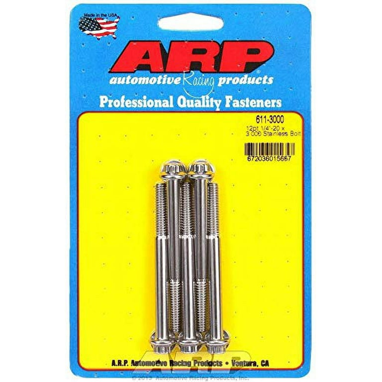 ARP S/S Bolt Kit - 12pt (5) 1/4-20 x 3.000 ARP S/S Bolt Kit - 12pt (5) 1/4-20 x 3.000