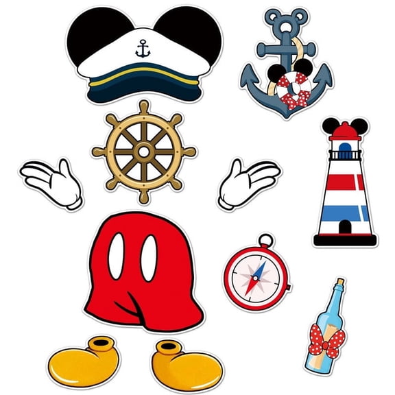 Mouse Cruise Door Decorations - 11 Pcs Large Ship Cabin Magnet Stickers Cute Mice Captain Sea Navigation Car Anchor Magnetic Decor for Holiday Carnival Party Stateroom Refrigerator