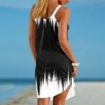 thumbnail image 4 of EGNMCR Robes de Fête pour Femmes Mode pour Femmes Sans Manches à Rayures Imprimées Ourlet Imprimé Robe de Plage Ample, 4 of 5