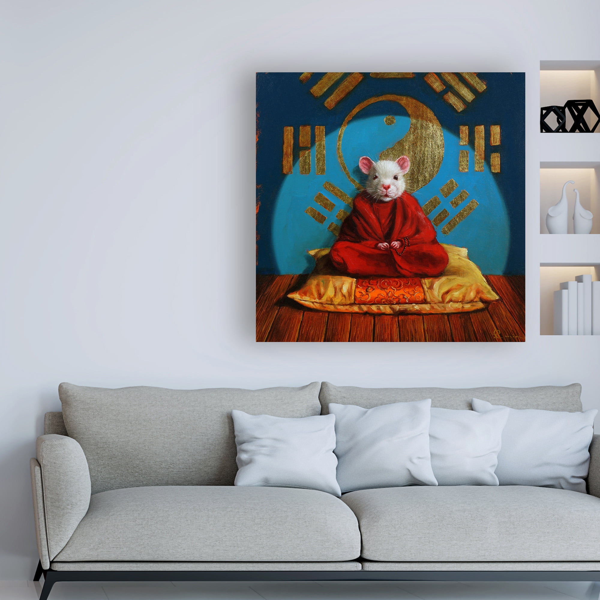 Trademark Fine Art 'Inner Peace Mouse' Canvas Art by Lucia Hefferna