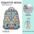 thumbnail image 5 of Hippie Boho Daypack for Women - Tribal Print Backpack with Laptop Sleeve, Large Capacity for Books & Essentials, Durable for Campus & Commuting, 5 of 6