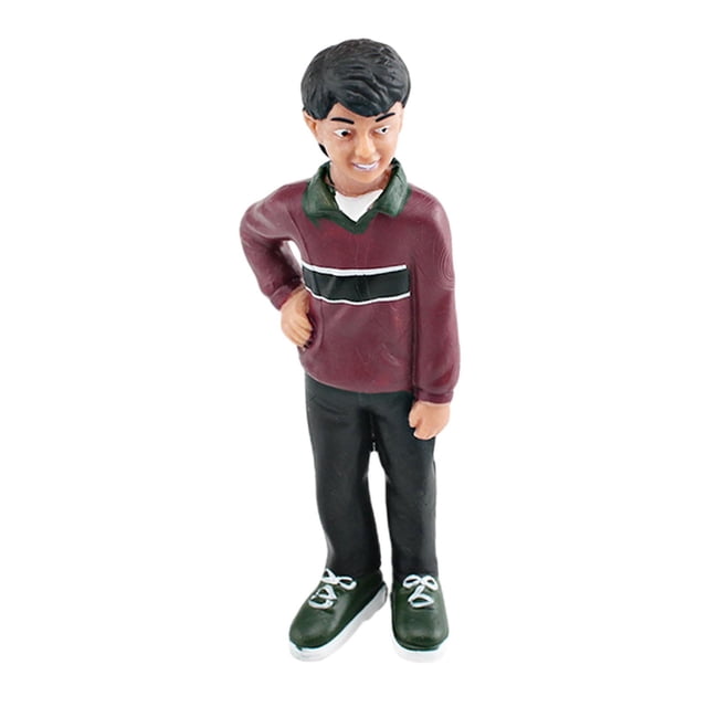 Figura en miniatura de muñeca, colección pintada a mano, jardín de hadas, escena de película, tren, ornamento de ferrocarril, paisaje Diorama, modelo Chico