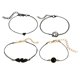 thumbnail image 1 of 4Pcs tobillera pulsera para las mujeres Negro hoja de cuentas trenzadas tobillera cordón delicado corazón hueco tobillo cadena de playa pie de joyería para las mujeres adolescentes niñas, 1 of 6