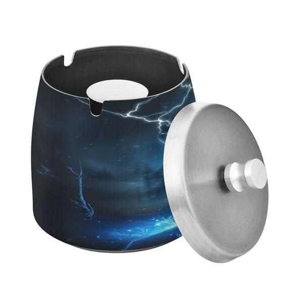 ALAZA Cigar Ashtray with Lid Deer Cool Ash Tray for Cigarettes Smokeless Ashtrays