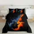 thumbnail image 2 of jejeloiu Musical Guitar Full Size Comforter Sets,Music Theme Bedding Comforter Set,Black Orange Bedding Sets,Microfiber Bedroom Decor Reversible,3-Piece, 2 of 8
