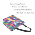 thumbnail image 3 of FORMRS Womens Canvas Tote Bag with Zipper Inner Pocket Shoulder Handbag, Colorful Wavy Pattern, 3 of 7