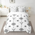 thumbnail image 2 of Castle Fairy Bull Skull 7 Pieces Bedding Comforter Set,Tribal Aztec Full Bedding Set Lightweight,Black White Fitted Sheet Flat Sheet,Luxury Teenager Bedroom Decor,Reversible, 2 of 8