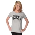 thumbnail image 4 of Happy Friday Weekend Vibes Fun TGIF Womens Slim Fit Graphic Tee Brisco Brands X, 4 of 5